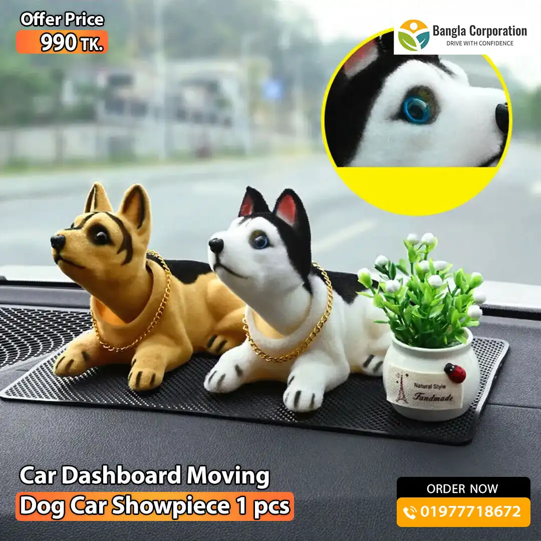Car Dashboard Moving - Dog Car Showpiece