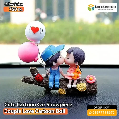 Cute Cartoon Car Showpiece – Couple Love Cartoon Doll
