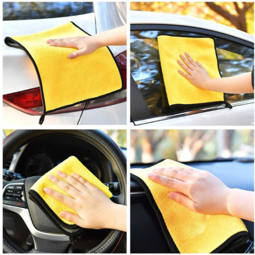 2 in 1 Car Washing Cloth 60*40 cm 500 gsm medium Size Micro Fiber Towel Double Layer