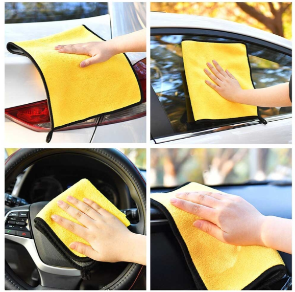 2 in 1 Car Washing Cloth 60*40 cm 500 gsm medium Size Micro Fiber Towel Double Layer