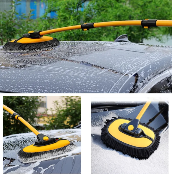 Car Washing Brush Adjustable Telescoping Long Handle Cleaning Mop