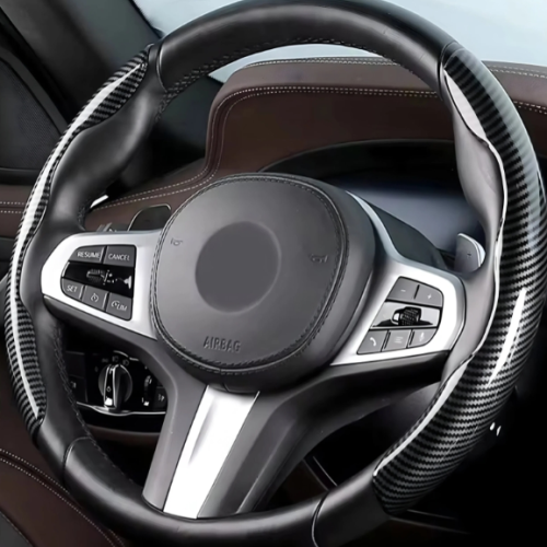 Two Part Carbon Fiber Steering Cover for Cars – Enhance Grip And Style