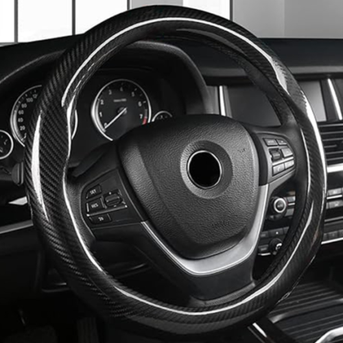 Carbon Fiber Steering Cover Fashion Sport Auto Car Steering Wheel Cover for Car
