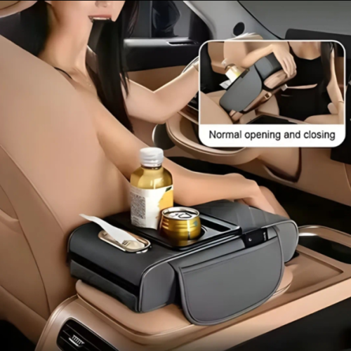 Luxury Car Rear Armrest Console Box | Built-in Cup Holder & Tissue Box | Ultimate Comfort & Style