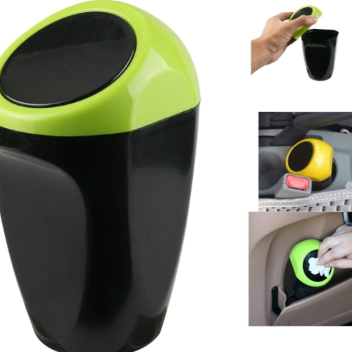 Mini Car Trash Bin Can Plastic Garbage Bin Rubbish Container Waste Storage for Car Interior 16x8CM