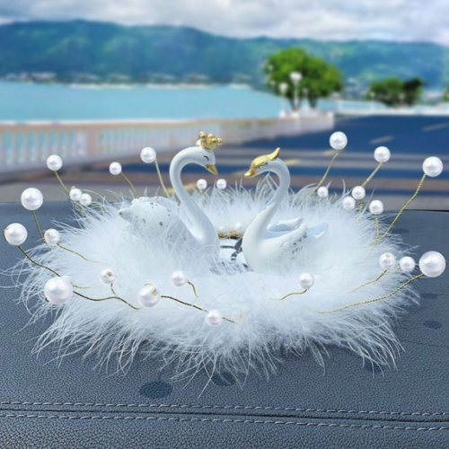Cute Swan Car Dashboard Showpiece – Perfect for Car Interiors