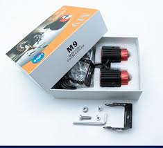 M9 Mini Lens Fog Light for Motorcycle – Double Lights Bike Fog Light for Night Driving
